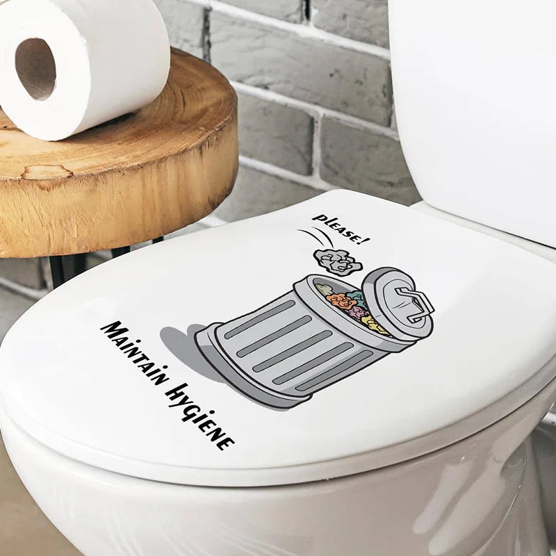 3D Cute Cartoon Funny Animal Bathroom Toilet Stickers Decals Mural WC Accessories Home Bathroom Stickers Decor