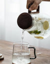 Large Capacity 2000ML Glass Cold Water Jug Heat Resistant Water Pot With Wooden Handle Filter Lid Juice Glass Pitcher Bottle