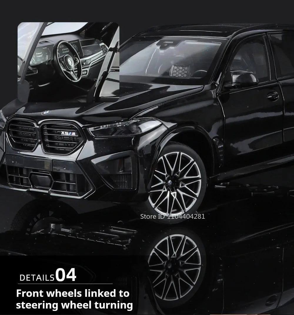1:18 X5M Honda Accord Car Toys Alloy Diecast Models Shock Absorption Doors Opened Front Wheel Steering Vehices Desktop Ornament