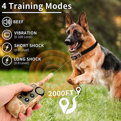 Electric Dog Training Collar Remote Control Rechargeable Dog Bark Collar Waterproof Anti Barking Device For All Size Dog