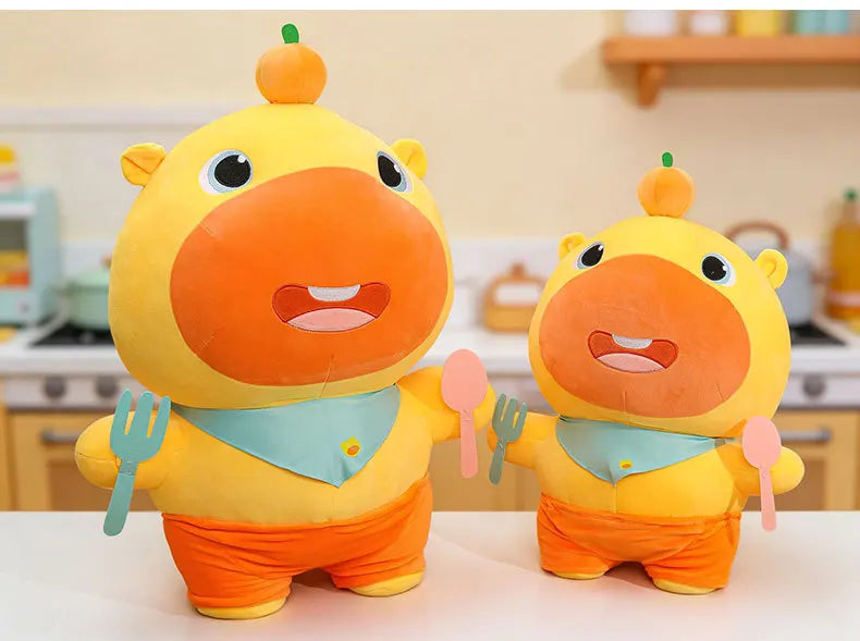 Capybara Lulu Plush Toy With Fork Spoon Soft Stuffed Animal