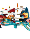 Electric Rail Car Dinosaur Building Parking Lot Adventure Racing Rail Car Toys  Brain Mechanical Interactive Rail Cars