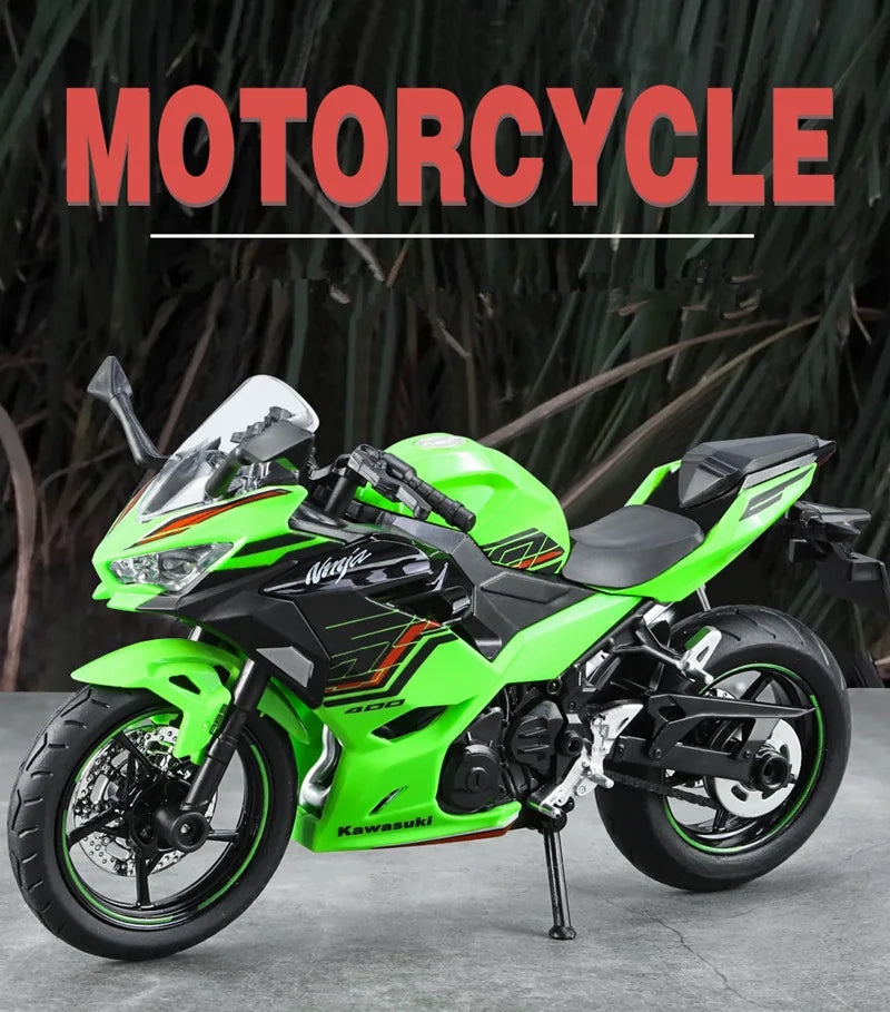 Diecast Kawasaki Ninja 400 Racing Motorcycle Model 1 to 12 Scale