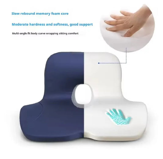 Memory Foam Seat Cushion and Lumbar Support Pillow Set