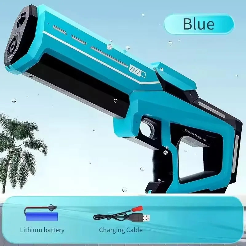 Electric Water Gun with Battery Level Display Automatic Water Absorption Rechargeable Water Blaster