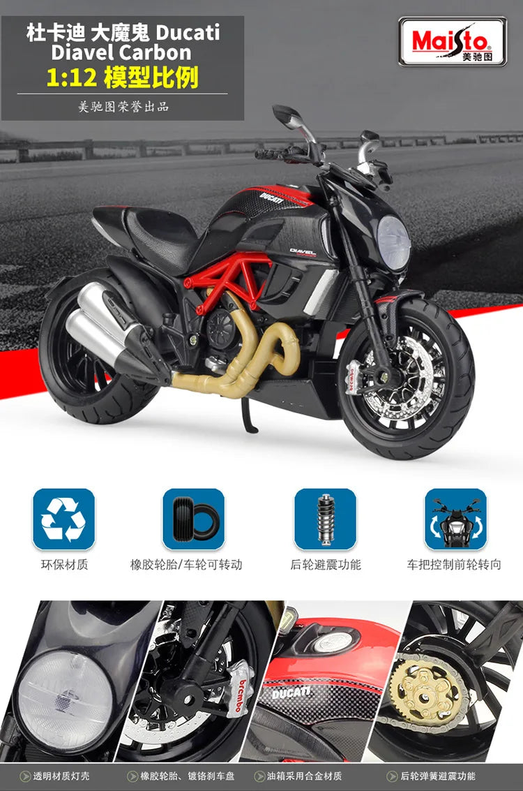 1 12 Scale Ducati Diavel Carbon Diecast Motorcycle Model