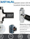LED Display Household Water Shower Thermometer 5-85℃ Flow Self-powered Water Thermometer Monitoring Baby Care Energy Smart Meter