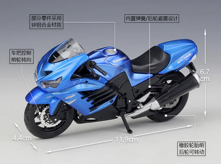 1 18 Scale Kawasaki Ninja ZX14R Diecast Motorcycle Model