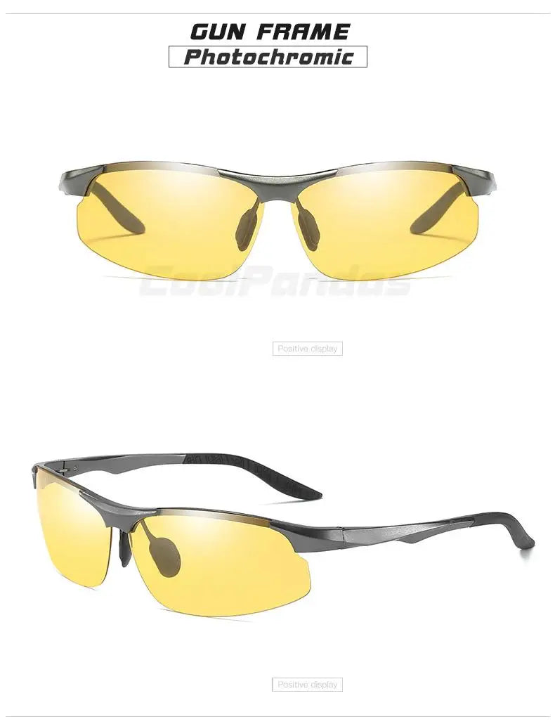 Aluminum Photochromic Polarized UV400 Mirror Driving Sunglasses for Men Women