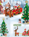 Christmas 24 Day Countdown Calendar Tree Santa Claus Train Model Building Block DIY Bricks Toys for  Adult Gift