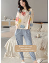 Women’s Cute Lazy Style Cotton Pajama Set – Soft, Loose Long Sleeves & Pants