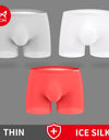 3-Pack Men’s Seamless Ice Silk Transparent Boxer Shorts – Breathable, Lightweight (Sizes L-4XL)