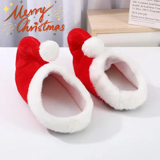 Christmas Decoration Slippers Cotton Slippers Santa Claus Elf Shoes Toe Anti-slip Warm Slippers for Adults  Christmas Party