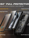 For Samsung Galaxy S24 Ultra Case Full-Body Shockproof with Ring Holder Built-in Front Frame Screen Protector Slide Camera cover