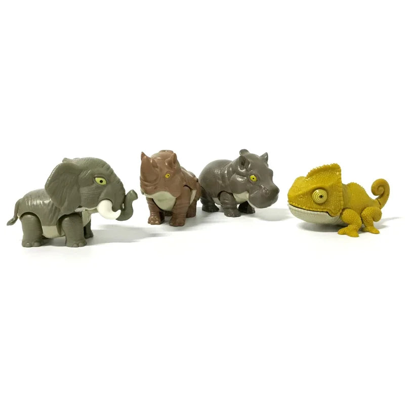 Finger Figure Toy Animal Hippo Elephant Chameleon Model Biting Hand Tricky Jurassic Dinosaur Fidget Dino Park for Children Gift