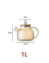 1/1.5/1.8L Amber Teapot Kettle With Bamboo Cover High Borosilicate Glass Cold Water Kettle Bottles Diamond Scented Tea Teaware