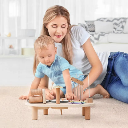 Baby Wooden Montessori Toys Playing House Afternoon Tea Set Model Puzzle Toys For Baby Birthday Toy Numbers Blocks Learning Toy