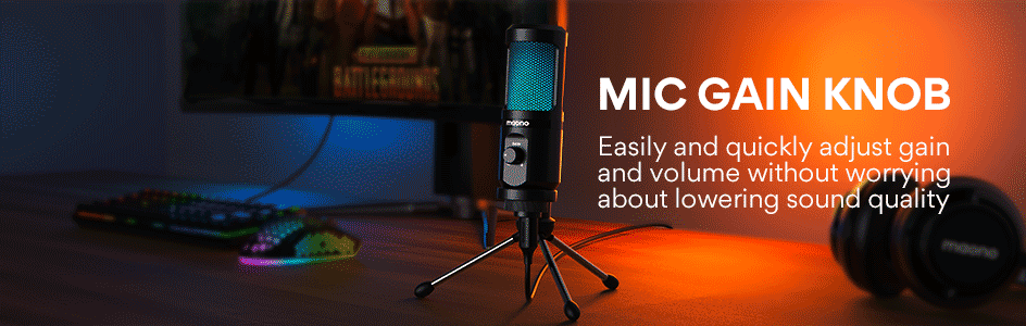 Gaming USB Microphone Desktop Condenser Podcast Microphone Recording Streaming Microphones With Breathing Light PM461TR RGB