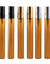 50pcs/lot 2ml 3ml 5ml 10ml Amber Glass Perfume Bottle with Atomizer Empty Cosmetic Containers
