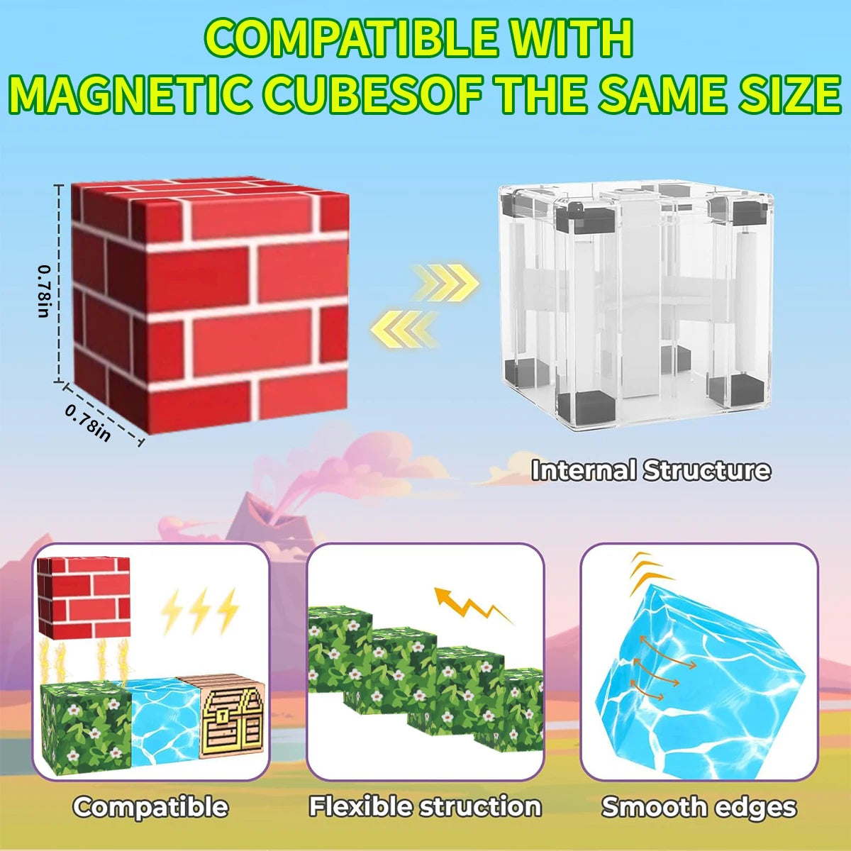 Building Blocks Mine World Cube Set for Boy Girl Age 3+ DIY Model  Stem Montessori Sensory Toys Gift