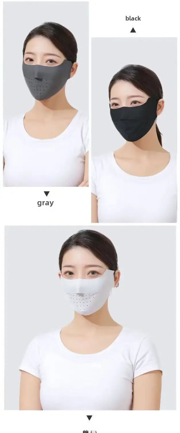 Breathable Sun Protection Face Mask For Men Women High Aesthetic Value Ice Silk Full Face Summer Sunshade Uv Protection