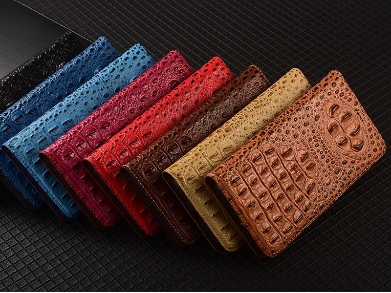 Luxury Genuine Leather Wallet Flip Case for Samsung Galaxy S26 / S25 / S24 / S23 / S22 / S21 / S20 Ultra, Plus, FE – Magnetic Kickstand Vintage Business Cover