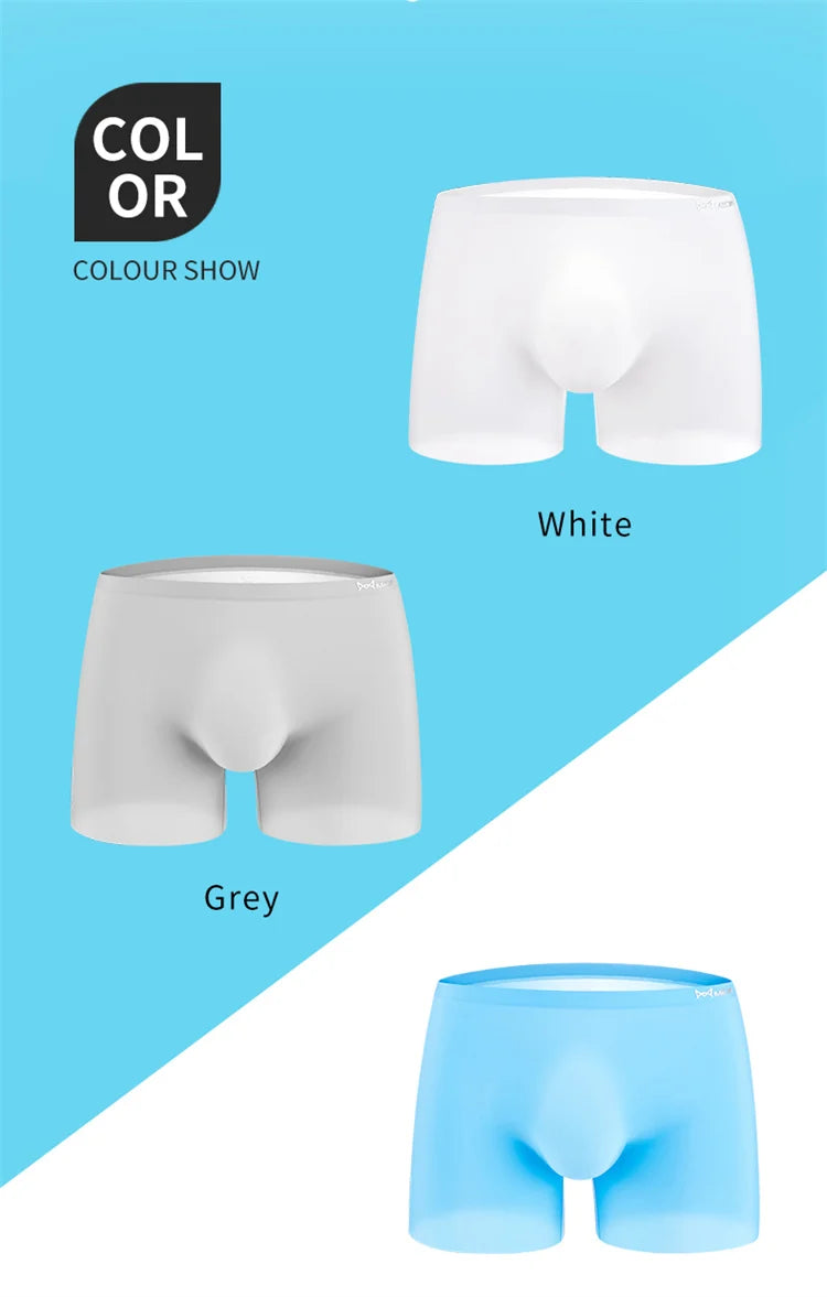 3-Pack Seamless Ice Silk Boxers for Men – Graphene Comfort