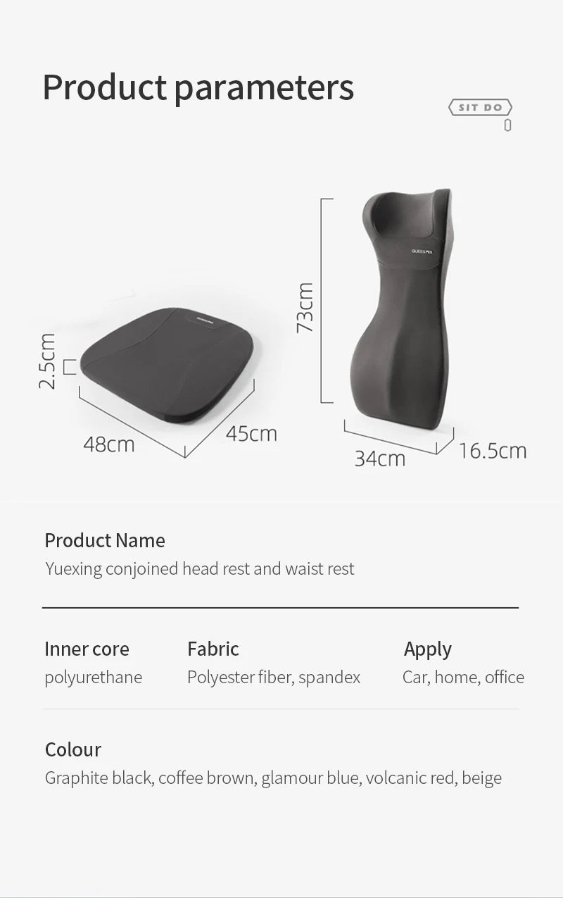 LIVICHEPIN Car Headrest Waist Protection Car Seat Backrest Cushion Auto Lumbar Cushion Waist Support Integrated Waist Cushion
