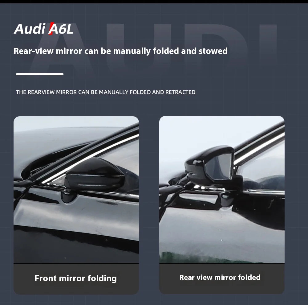 1:24 Audi A6 Alloy Diecast Vehicles Model Car Miniature Metal Sound Light Ornaments Gifts Collections Hobby Decoration Christmas