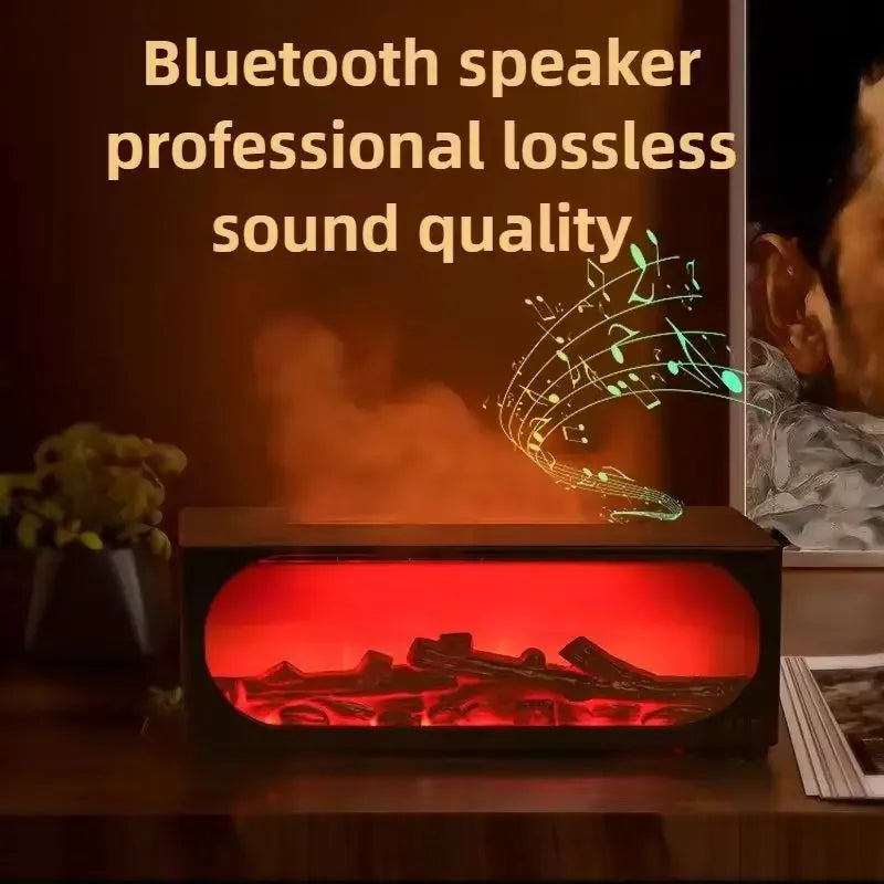 Simulated fireplace charcoal fire humidifier with Bluetooth stereo multifunctional aromatherapy silent fog air humidifier home
