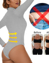 Bodysuit for Women Tummy Control Waist Shapers Long Sleeve Bodysuits High Collar Shapewear One-Piece Slimming Tops