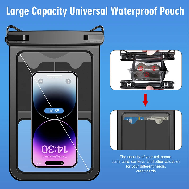 Upgrade Swimming Waterproof Phone Pouch  For iPhone 14 Pro Max 14 Plus 13 12 11 XR Crossboday Large Capacity Storage Bag