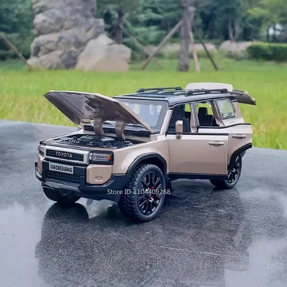 Scale 1:32 Prado Alphard Toy Car Model Alloy Diecast Doors Opened Light Sound Off-road Miniature SUV Hobby Ornaments Gifts