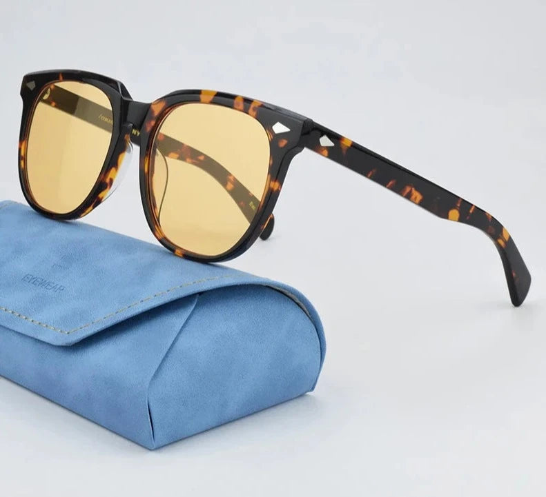 Luxury Vintage Sunglasses men High Quality Eyewear Acetate Retro Sunglasses Night Vision Goggles