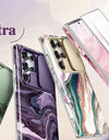 for Samsung Galaxy S25 Ultra Case with Slide Camera Cover Screen Protector Shockproof Drop Protection Marble Phone Cover