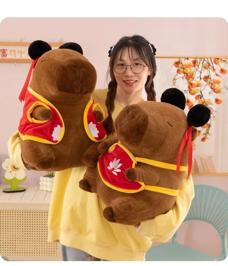 Hot 50cm Nezha Capybara Plush Toys Kawaii Cute Capybara Soft Stuffed Animal Anime Soft Pillow Toy Room Decor Kids Birthday Gift