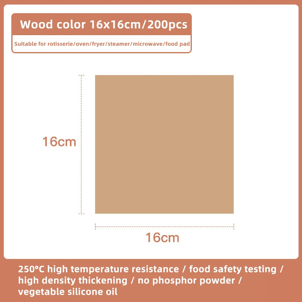 200pc Retro Food Accessories for Baking Kitchen Food Grade Grease Paper Bread Sandwich Burger Fries Wrappers Cookie Baking Paper