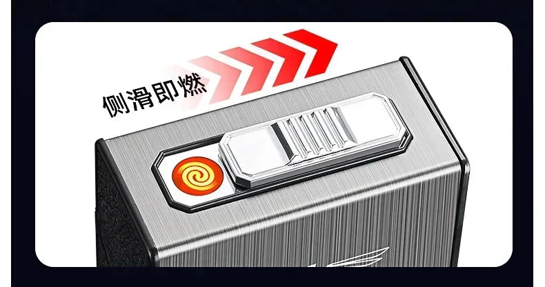 High-end Dial Watch Lighter Tungsten Wire Windproof Flameless Rechargeable USB Cigarette Lighter Gadget Men's Exquisite Gift