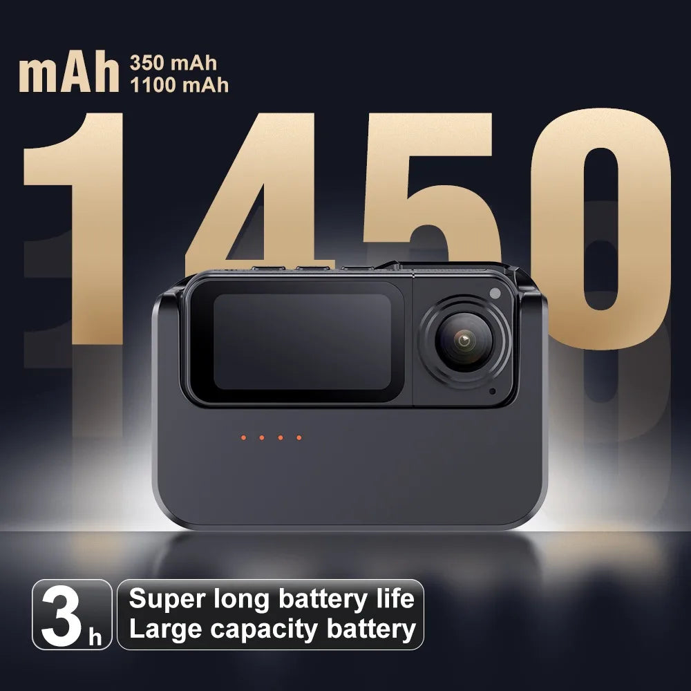 Thumb Action Camera 2.7K Mini Cam with Bracket Sport Body Cam Charging Bay Pocket Cameras Recorder megnetic Attraction Camera