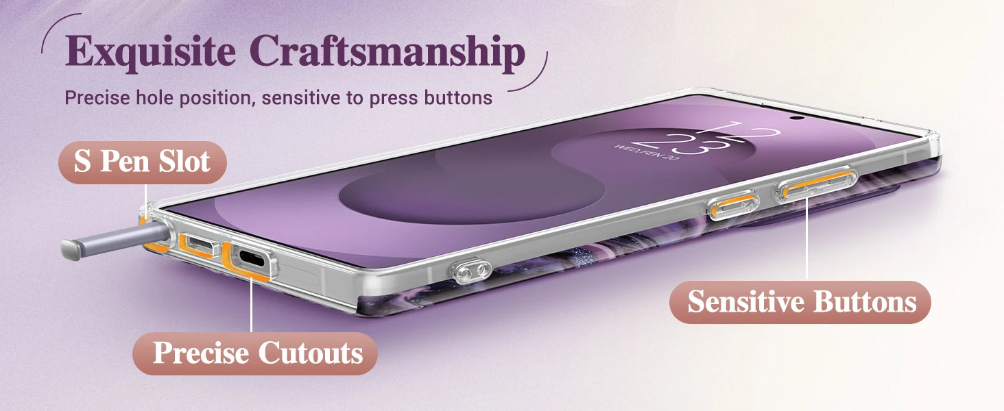 for Samsung Galaxy S25 Ultra Case with Slide Camera Cover Screen Protector Shockproof Drop Protection Marble Phone Cover