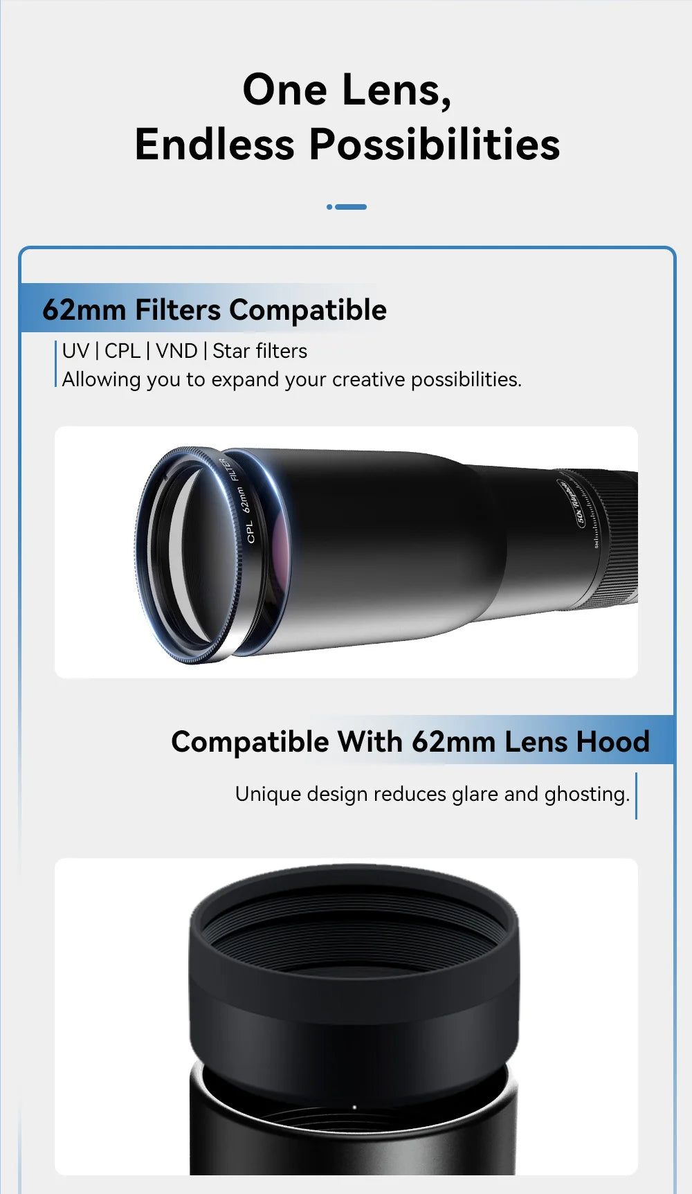 50X Telephoto Smartphone Lens with Tripod and Phone Clip