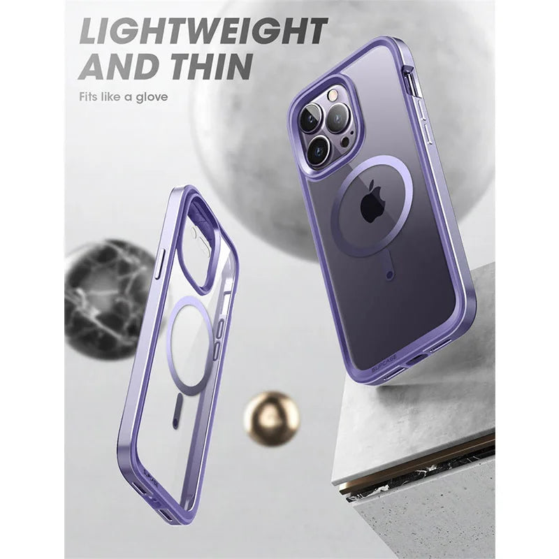 For iPhone 14 Pro Case 6.1" (2022 Release) UB Edge Mag Slim Frame Clear Protective Case with Built-in Screen Protector