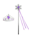 Kids Rhinestone Tiara Crown and Magic Wand with Glitter Crystal Head Hoop Jewelry Hair Accessories for Girls Teens Birthday Gift
