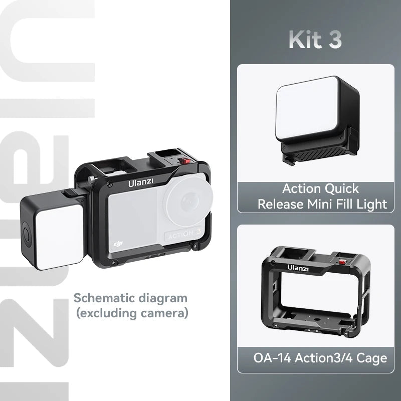 IPX5 Waterproof LED Video Fill Light, Magnetic Mini Light for DJI Osmo Action 5/4/3 & Pocket 3