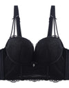 Women’s Low-Cut Lace Push-Up Bralette – Adjustable Straps, Fashionable Lingerie