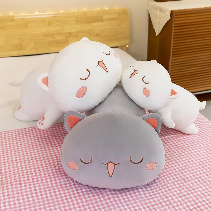 Cute Black White Cat Plush Pillow Stuffed Doll Toy
