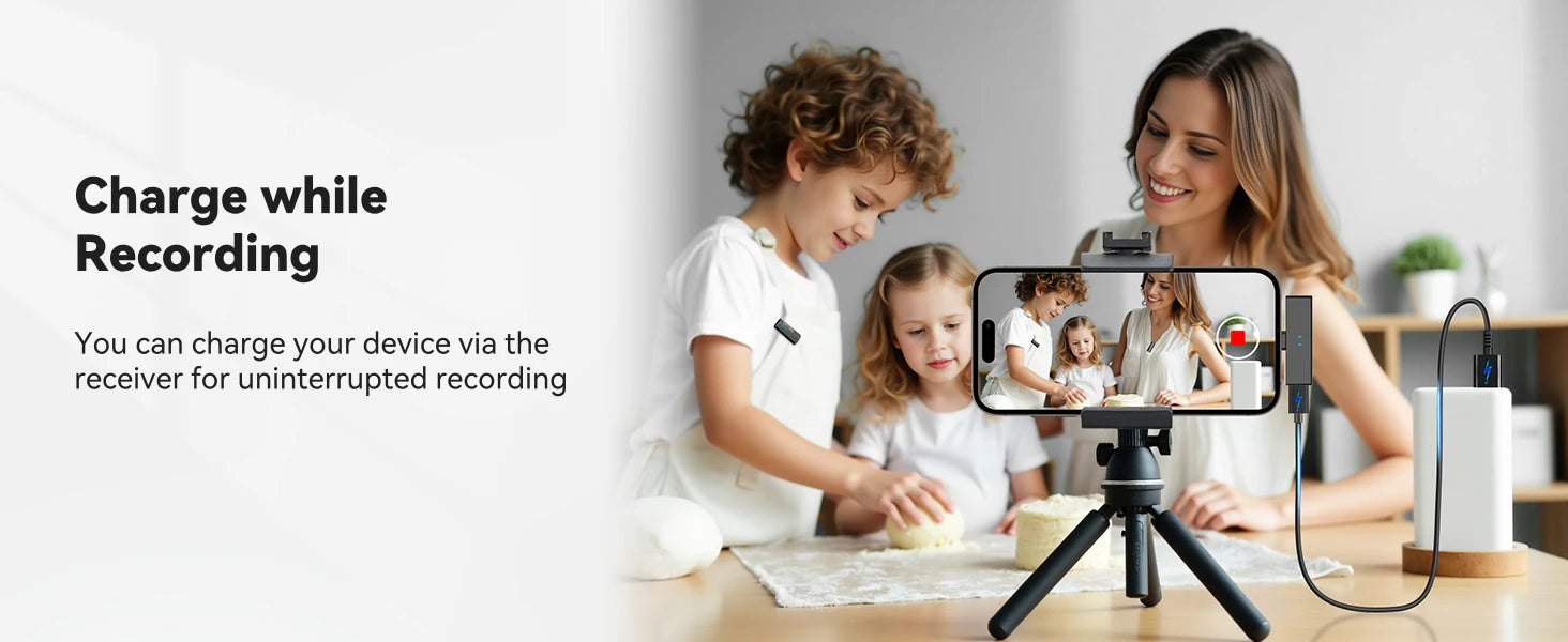 V10 Wireless Lavalier Microphone 60M Noise Cancellation Vlog Short Video Recording Mini Mic for iPhone/Android