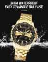 Men's Watch Luxury Waterproof Sport Chronograph Quartz Wristwatches Digital Date and Week Clock
