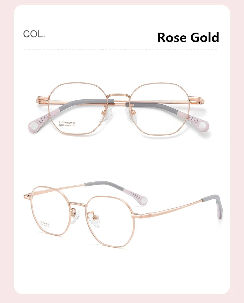 Kids Polygon Pure Titanium Eyeglasses Frame