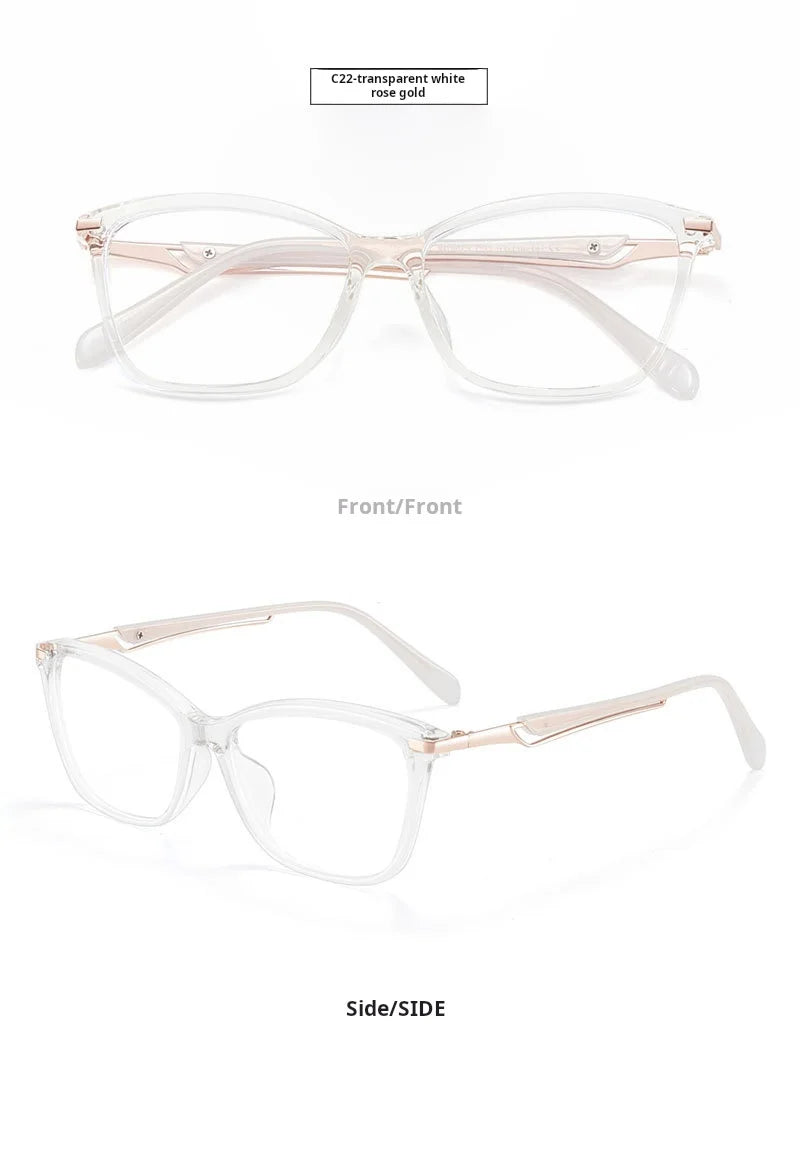 Retro Square Cat Eye Lightweight TR90 Eyeglasses Frames for Women